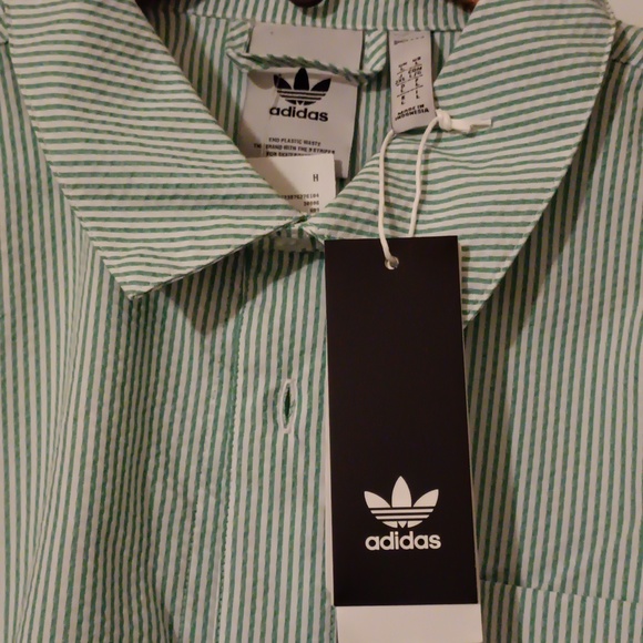 Adidas Human Made Green Checks Long Shirt Pocket Atleisure Men Size Large - Picture 3 of 6